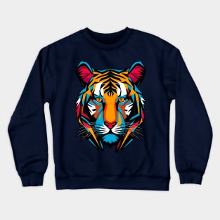 Tiger Head Pop Art Crewneck Sweatshirt